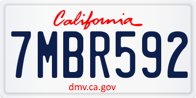 CA license plate 7MBR592
