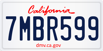 CA license plate 7MBR599