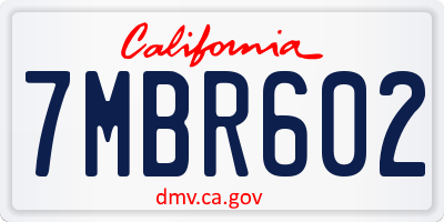 CA license plate 7MBR602