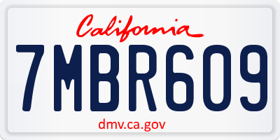 CA license plate 7MBR609