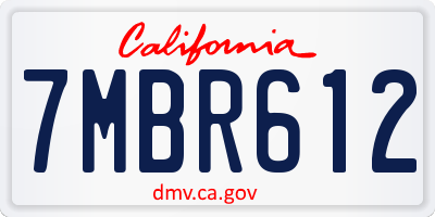 CA license plate 7MBR612