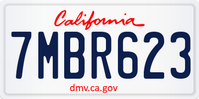 CA license plate 7MBR623