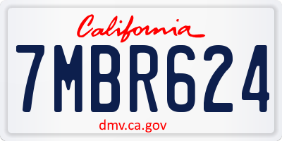 CA license plate 7MBR624