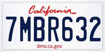 CA license plate 7MBR632