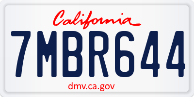 CA license plate 7MBR644