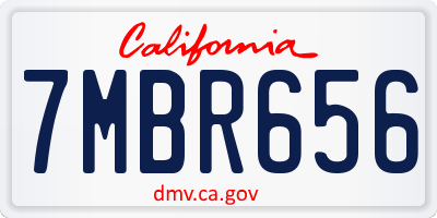 CA license plate 7MBR656