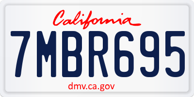 CA license plate 7MBR695