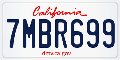 CA license plate 7MBR699
