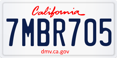 CA license plate 7MBR705