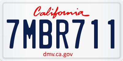 CA license plate 7MBR711