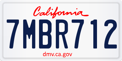 CA license plate 7MBR712