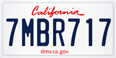 CA license plate 7MBR717