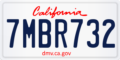 CA license plate 7MBR732