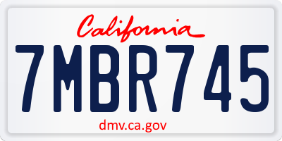 CA license plate 7MBR745