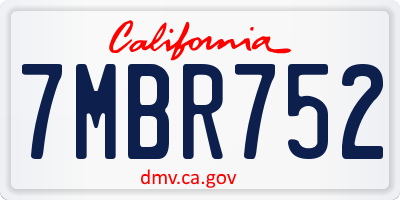 CA license plate 7MBR752