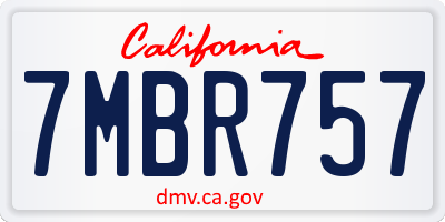 CA license plate 7MBR757