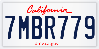 CA license plate 7MBR779