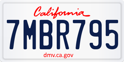 CA license plate 7MBR795