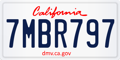 CA license plate 7MBR797