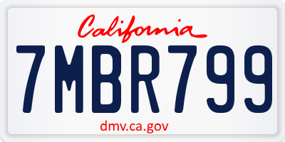 CA license plate 7MBR799