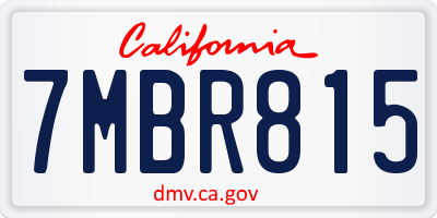 CA license plate 7MBR815