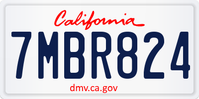 CA license plate 7MBR824