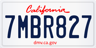 CA license plate 7MBR827