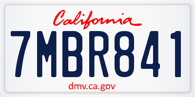 CA license plate 7MBR841