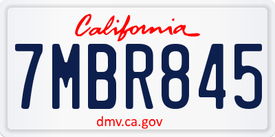 CA license plate 7MBR845