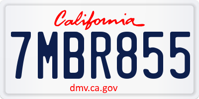 CA license plate 7MBR855