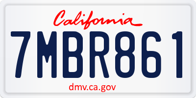 CA license plate 7MBR861