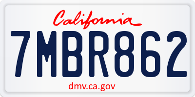 CA license plate 7MBR862