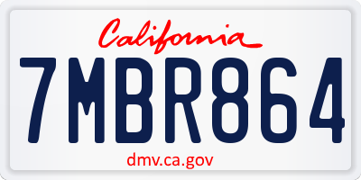 CA license plate 7MBR864