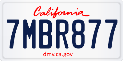 CA license plate 7MBR877