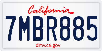 CA license plate 7MBR885