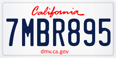 CA license plate 7MBR895
