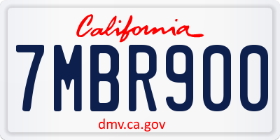CA license plate 7MBR900
