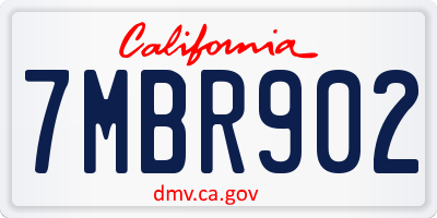 CA license plate 7MBR902
