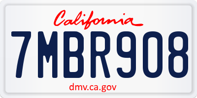CA license plate 7MBR908