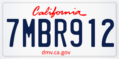 CA license plate 7MBR912