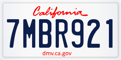 CA license plate 7MBR921