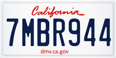 CA license plate 7MBR944