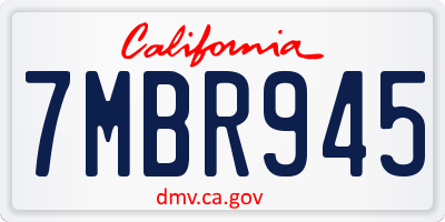 CA license plate 7MBR945
