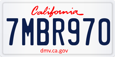 CA license plate 7MBR970