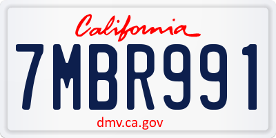 CA license plate 7MBR991