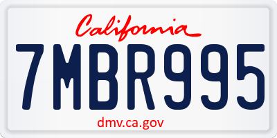 CA license plate 7MBR995