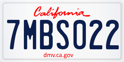 CA license plate 7MBS022