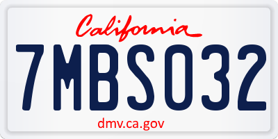 CA license plate 7MBS032