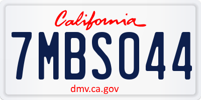 CA license plate 7MBS044