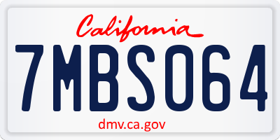 CA license plate 7MBS064